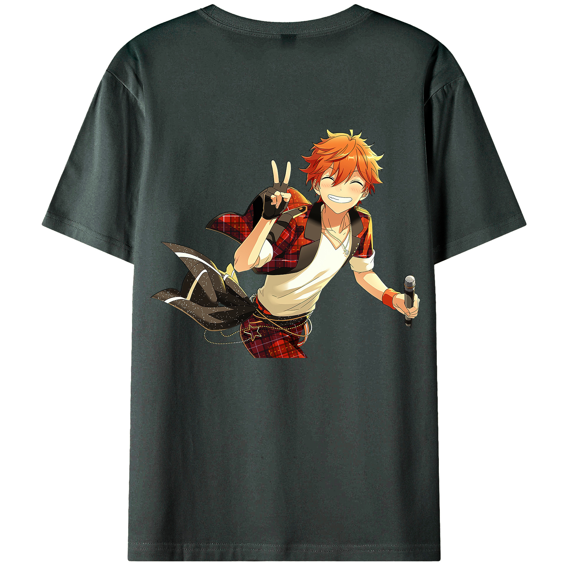 （画像用） あんさんぶるスターズ! Ensemble Stars 綿100％ メンズ半袖Tシャツ（バックプリント） 通気性